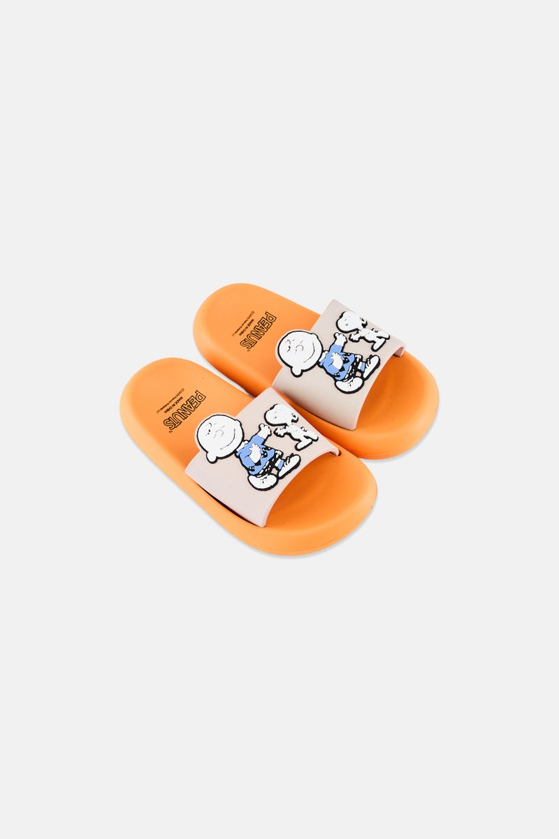 Peanuts Kids Boy Peanuts Slides, Orange - Image 3